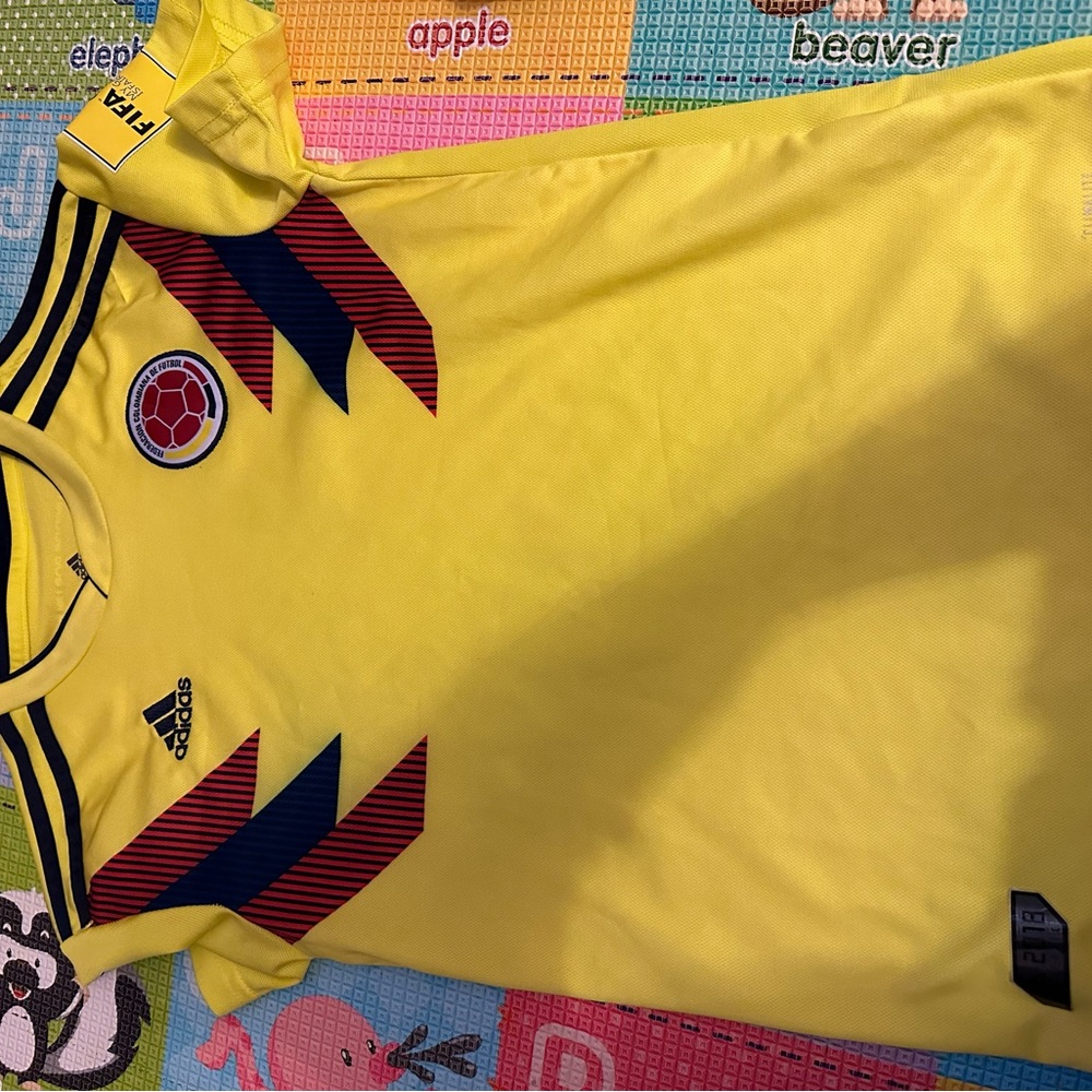 Colombia Adidas Kids Yellow and Red Soccer Jersey